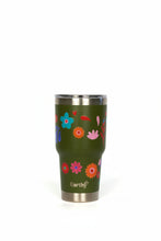 Cargar imagen en el visor de la galería, Discovery Tumbler Florcitas 850ml verde musgo
